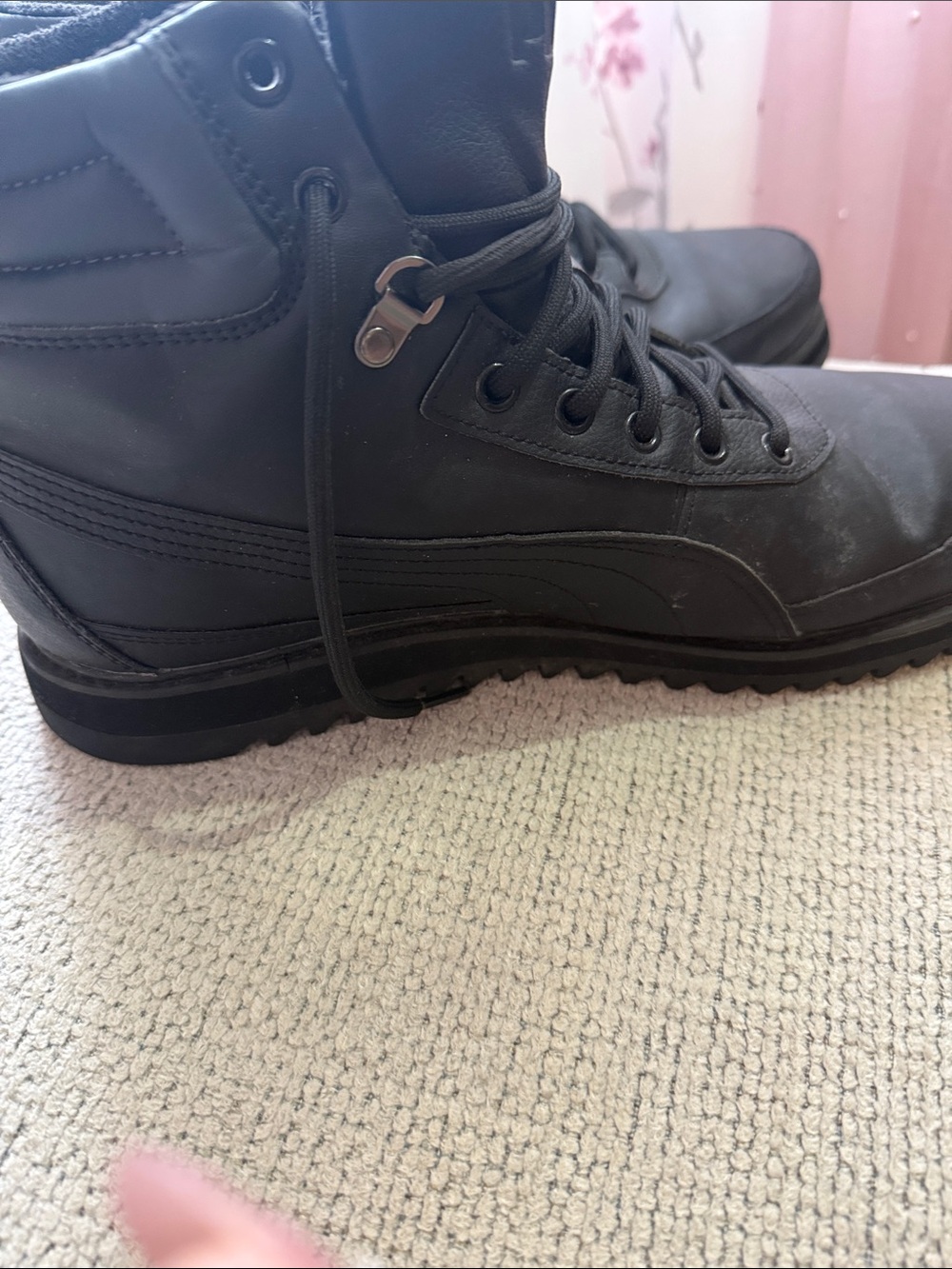 Puma Men's Black Lace-Up High-Top Boot